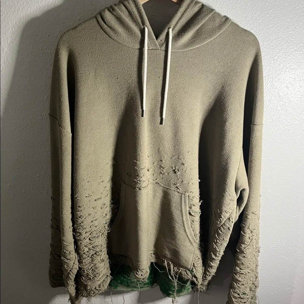 John Elliott Burnout Hoodie - Shark - Sz 2/M